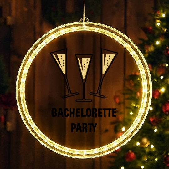 Bachelorette Party (Sparkling Wine Funnel Shut 2C) LED Christmas Window Lights