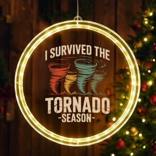 I Survived The Tornado Season Meteorology Storm LED Christmas Window Lights