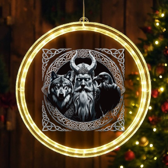 Viking Warrior Man Odin Thor Norman Walhalla LED Christmas Window Lights