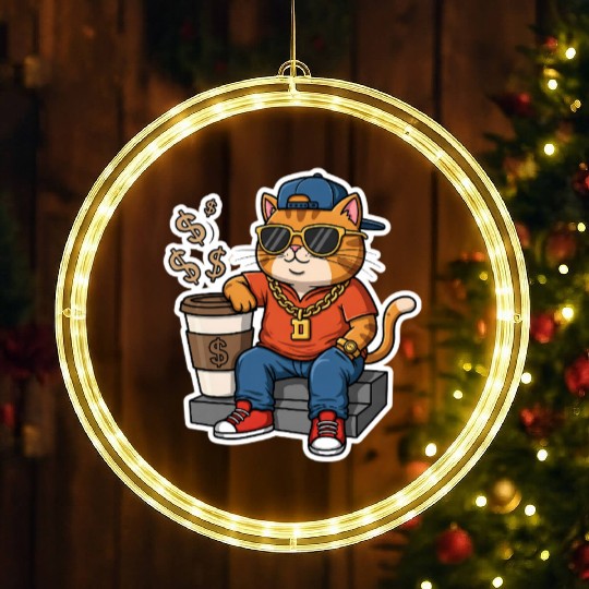 Coffee, Cats & Confidence – The Badass Way LED Christmas Window Lights