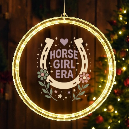 Soft Cowgirl Floral Rodeo Western Aesthetic Horse LED Christmas Window Lights