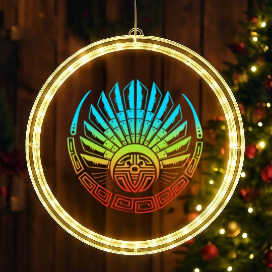 Mayan And Aztec Quetzalcoatl Maya Tribal LED Christmas Window Lights