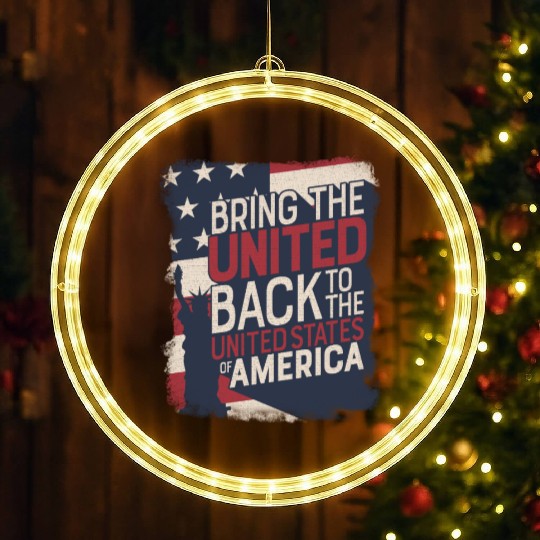 Bring the United Back to the USA Retro Quote LED Christmas Window Lights