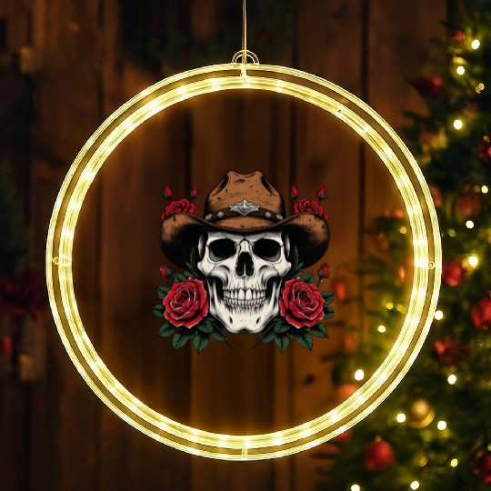 Cowgirl Spirit: Skull & Roses LED Christmas Window Lights