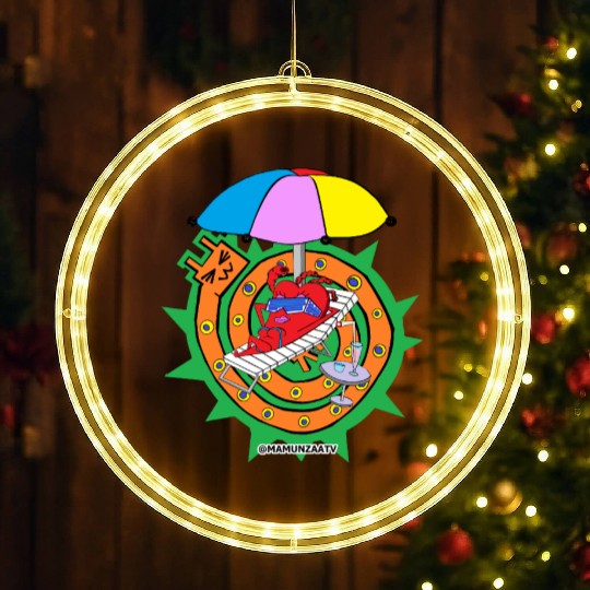 Tropical Heart Relaxation Illustration LED Christmas Window Lights