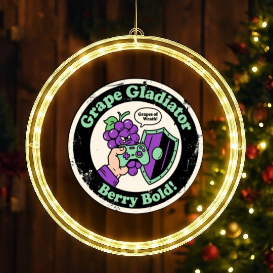 Grape Gladiator Berry Bold Gamer LED Christmas Window Lights