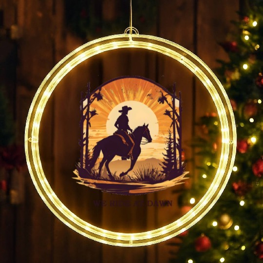 WE RIDE AT DAWN – Cowboy Spirit Edition LED Christmas Window Lights