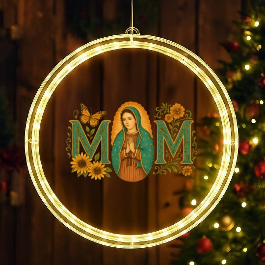 Mexican Mom Mexican Heritage Virgen De Guadalupe LED Christmas Window Lights