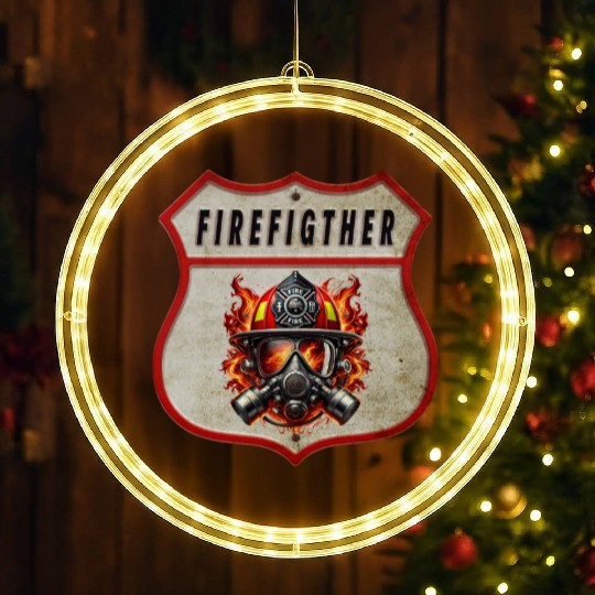 Fire Brigade Coat Of Arms LED Christmas Window Lights