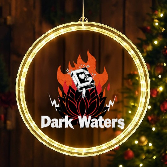 Black Lotus Heart Fire Rock LED Christmas Window Lights