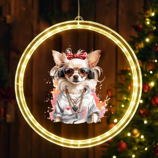 Bling Chihuahua LED Christmas Window Lights