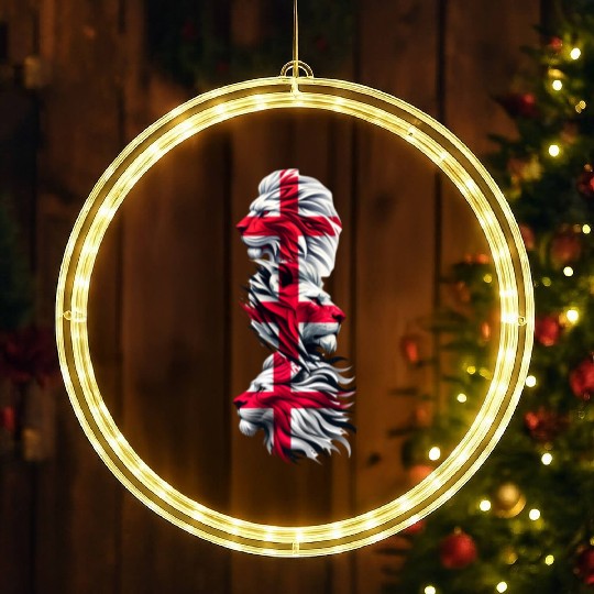 Patriotic St George Day Lion LED Christmas Window Lights