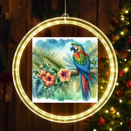 Majestic Macaw Parrot LED Christmas Window Lights