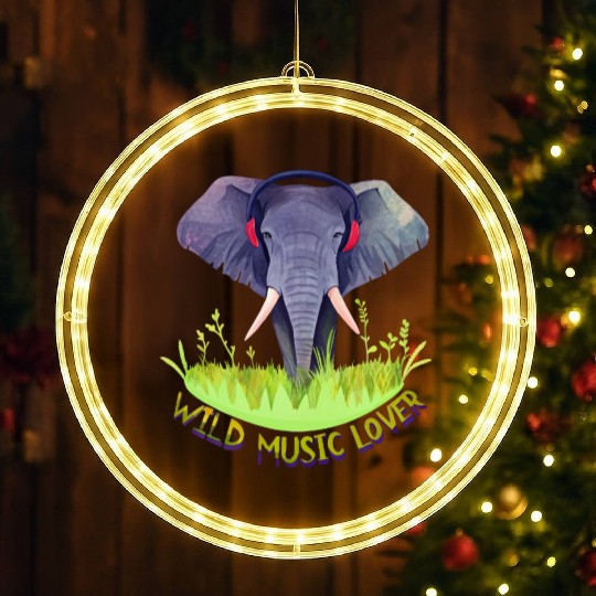 Boom the Bass Elephant LED Christmas Window Lights