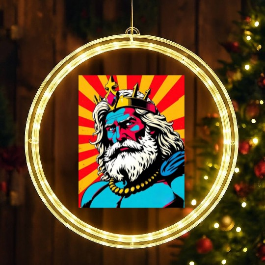Bold Pop Art Zeus – Colorful Greek God Illustratio LED Christmas Window Lights