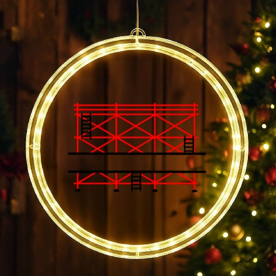 Red Scaffold Banner Add Company Name LED Christmas Window Lights