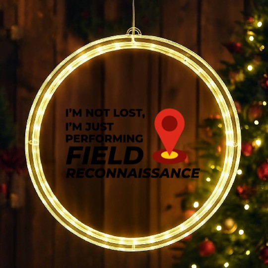 Field Reconnaissance GIS Surveyor Mapping Humor LED Christmas Window Lights