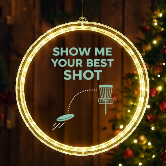 Disc Golf Coach LED Christmas Window Lights Disc Golf Instructor Frisbee