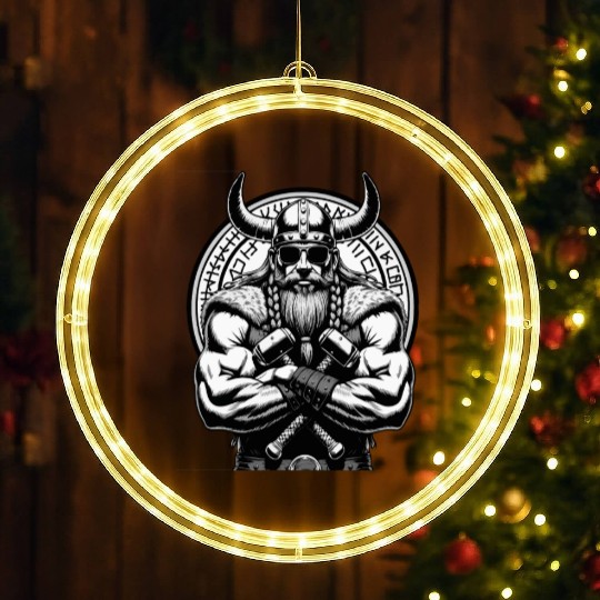 Viking Warrior Man Odin Thor Norman Walhalla LED Christmas Window Lights