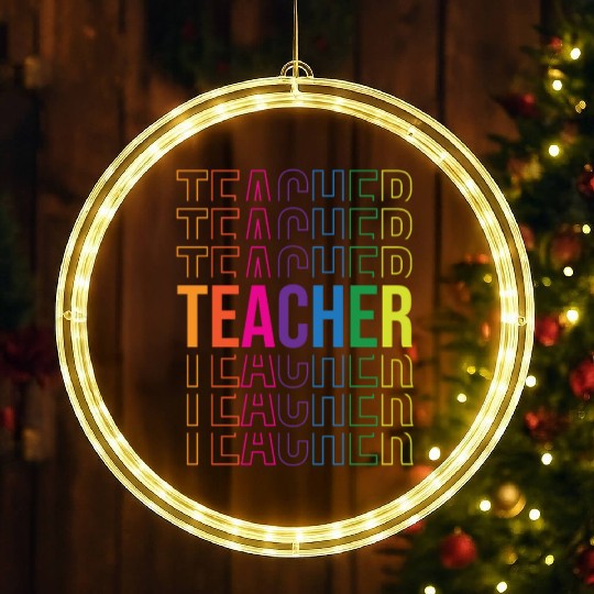 Stacked Teacher Back To School LED Christmas Window Lights