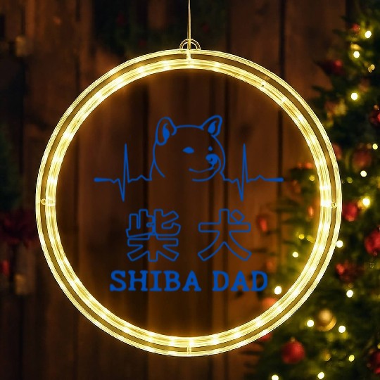 Shiba Dog Dad Heartbeat LED Christmas Window Lights