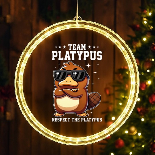 Funny Team Platypus Respect The Platypus Cool LED Christmas Window Lights