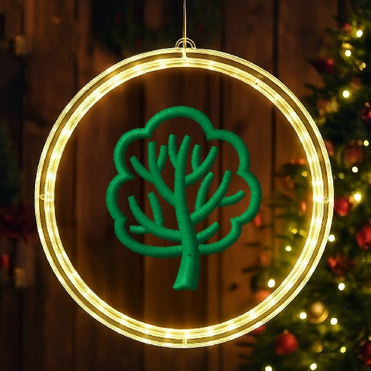 Tree embroidered LED Christmas Window Lights