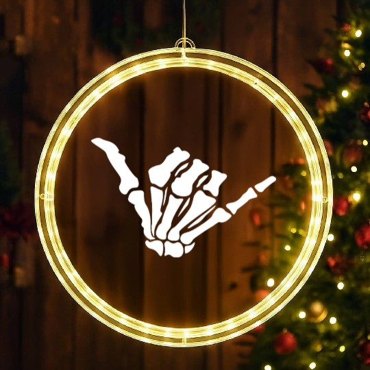 Skeleton Shaka Hand – Bone Hang Loose LED Christmas Window Lights