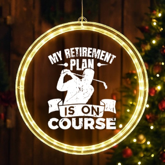 Golf Player Retirement LED Christmas Window Lights
