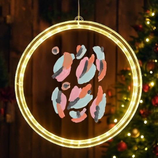 Abstract pastel watercolour painting pattern LED Christmas Window Lights