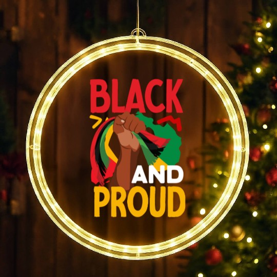 Juneteenth Black And Proud LED Christmas Window Lights