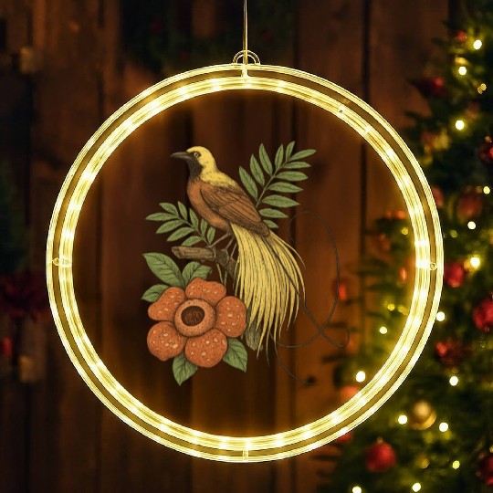 Bird of Paradise Rafflesia LED Christmas Window Lights