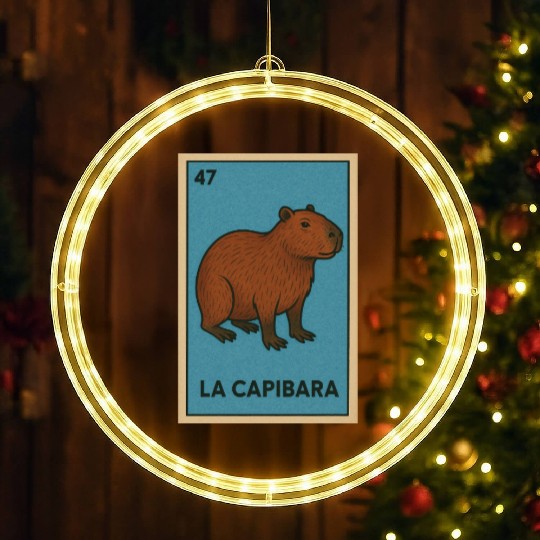 LA CAPIBARA - THE CAPYBARA - LOTERÍA CARD LED Christmas Window Lights