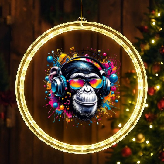 Monkey Beats LED Christmas Window Lights