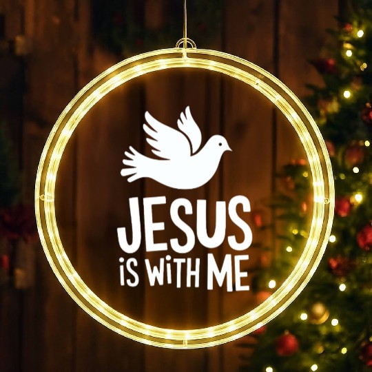 Jesus is with me LED Christmas Window Lights