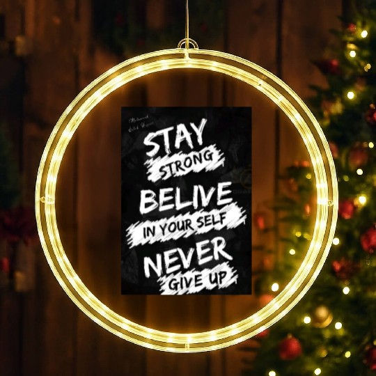 Never Give Up – Motivational Quote LED Christmas Window Lights