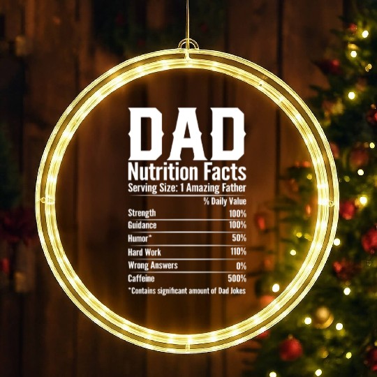 DAD Nutrition Facts LED Christmas Window Lights