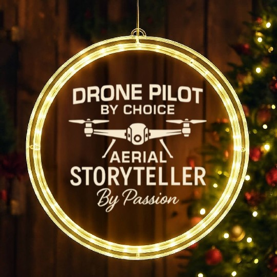 Drone Photographer FPV Freestyle Pilot Aerial LED Christmas Window Lights