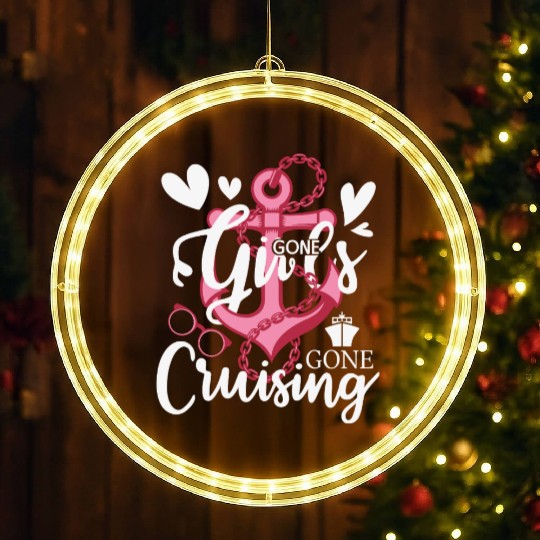 Girls Gone Cruising Pink Cruise Ship LED Christmas Window Lights