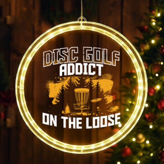 Disc Golf Ultimate Frisbee LED Christmas Window Lights