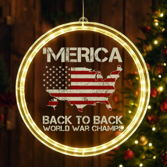 Merica Back to Back Champs LED Christmas Window Lights