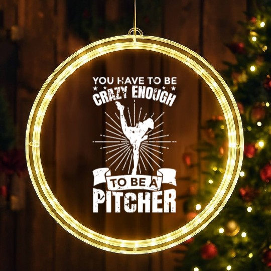 Baseball Pitcher LED Christmas Window Lights