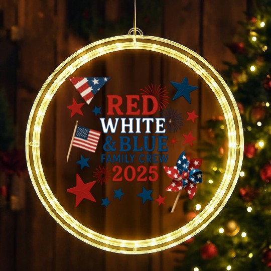 4th of July Patriotic Family LED Christmas Window Lights