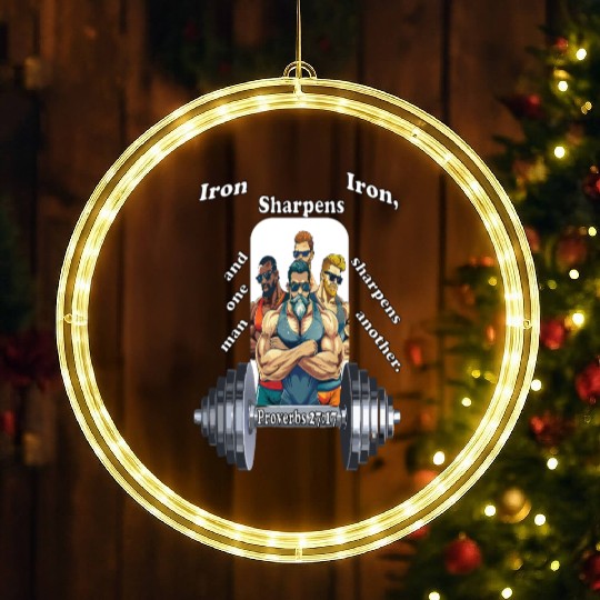 The Iron Sharpens Iron Scripture LED Christmas Window Lights