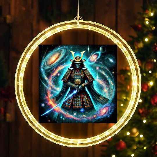 Celestial Samurai Warrior Galaxy Sword Art LED Christmas Window Lights