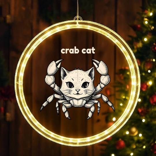 Funny Crab Cat Hybrid LED Christmas Window Lights – Hilarious Animal