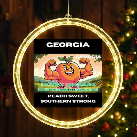 Georgia Peach State Art LED Christmas Window Lights