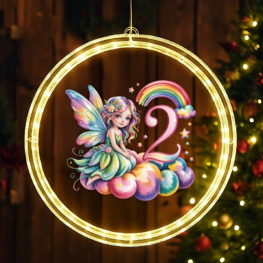 Magical Rainbow Fairy Elf 2nd Birthday Girl LED Christmas Window Lights