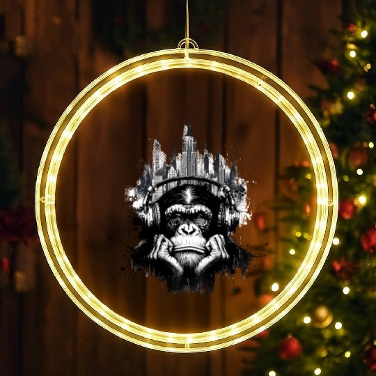 Grunge Bored Ape LED Christmas Window Lights