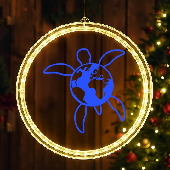 Water turtle earth globe planet logo symbol cool LED Christmas Window Lights
